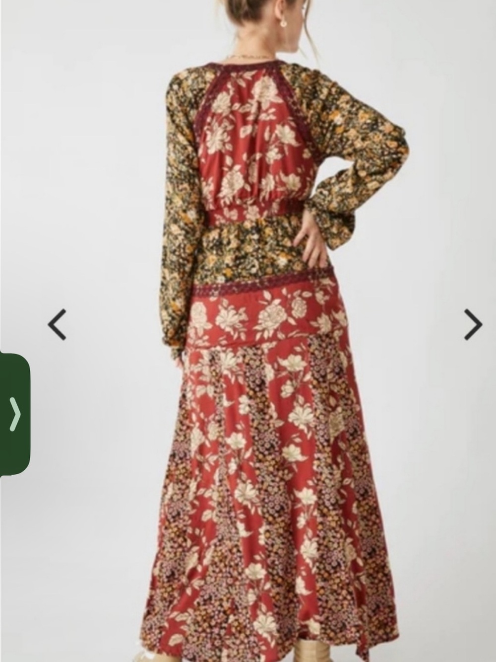 free people tilda wrap dress in neutral combo - Picture 3 of 4